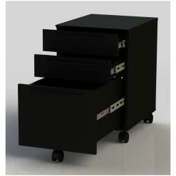 Cheapest ⌛ Unique Furniture Engineered Wood Mobile Pedestal In Black With Castors 😉 -Mobile Sales Store 2005815 6 L