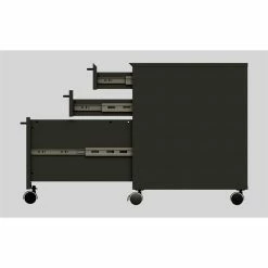 Cheapest ⌛ Unique Furniture Engineered Wood Mobile Pedestal In Black With Castors 😉 -Mobile Sales Store 2005815 7 L