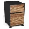 Top 10 ❤️ Unique Furniture 3-drawer Wood Mobile Pedestal In Zebrano And Black 🛒