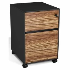 Top 10 ❤️ Unique Furniture 3-drawer Wood Mobile Pedestal In Zebrano And Black 🛒
