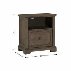 Budget ⭐ Lexicon Toulon Wood Lateral File Cabinet With Casters In Dark Oak ❤️ -Mobile Sales Store 2019083 9 L