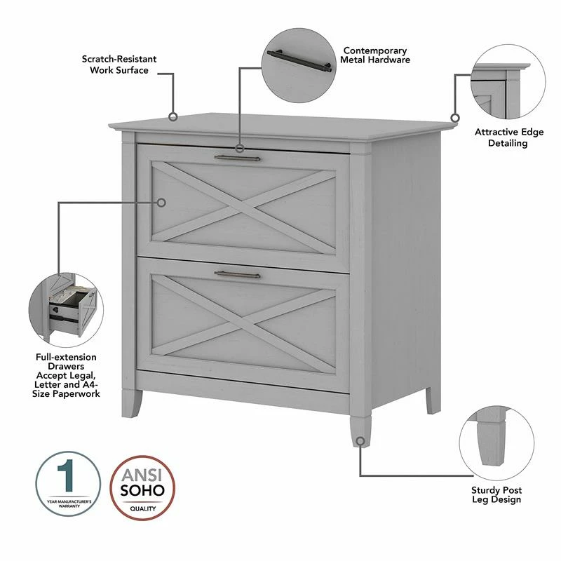 Coupon 𧨠Bush Key West 2 Drawer Lateral File Cabinet In Cape Cod Gray - Engineered Wood β 3 Coupon 𧨠Bush Key West 2 Drawer Lateral File Cabinet In Cape Cod Gray - Engineered Wood β - Image 3
