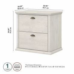 Best Pirce 🎉 Bush Yorktown 2 Drawer Lateral File Cabinet In Linen White Oak - Engineered Wood 🛒 -Mobile Sales Store 2124083 12 L