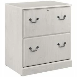 Discount 🔥 Bush Saratoga 2 Drawer Lateral File Cabinet In Linen White Oak - Engineered Wood ✔️