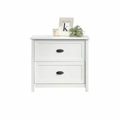 New ✔️ Sauder County Line Engineered Wood 2-Drawer Lateral File Cabinet In Soft White 🎁 -Mobile Sales Store 2148144 3 L
