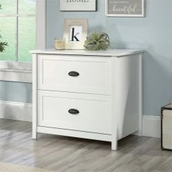 New ✔️ Sauder County Line Engineered Wood 2-Drawer Lateral File Cabinet In Soft White 🎁 -Mobile Sales Store 2148144 5 L