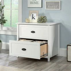 New ✔️ Sauder County Line Engineered Wood 2-Drawer Lateral File Cabinet In Soft White 🎁 -Mobile Sales Store 2148144 6 L
