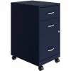 Best deal 🎉 Hirsh Industries LLC Space Solutions 18in 3 Drawer Metal Mobile Cabinet Ball Bearing Slide Navy 😉