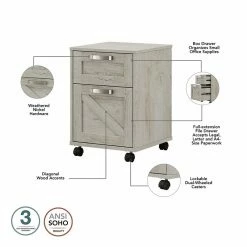 Best reviews of 🧨 Kathy Ireland Home By Bush Furniture Cottage Grove 2 Drawer Mobile File Cabinet In Cottage White - Engineered Wood 👍 -Mobile Sales Store 2154598 2 L
