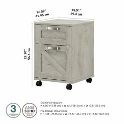 Best reviews of 🧨 Kathy Ireland Home By Bush Furniture Cottage Grove 2 Drawer Mobile File Cabinet In Cottage White - Engineered Wood 👍 -Mobile Sales Store 2154598 5 L
