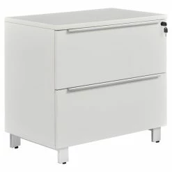 Promo 😍 Unique Furniture K120 Lateral File Cabinet With 2 Drawers In White ⭐