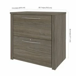 Hot Sale 😀 Bestar Embassy 31" Lateral File Cabinet In Walnut Gray 🔥 -Mobile Sales Store 2193966 3 L