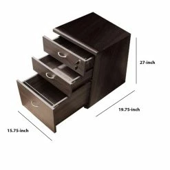 Brand new ❤️ Benjara 15.75" Modern Wood Wide Storage Mobile File Cabinet In Brown 🔔 -Mobile Sales Store 2207370 4 L