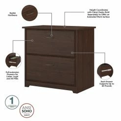 Wholesale 🌟 Scranton & Co Furniture Cabot 2 Drawer File Cabinet In Modern Walnut ⌛ -Mobile Sales Store 2226062 2 L