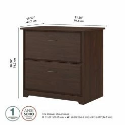 Wholesale 🌟 Scranton & Co Furniture Cabot 2 Drawer File Cabinet In Modern Walnut ⌛ -Mobile Sales Store 2226062 5 L