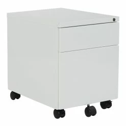 Promo 👍 Office Star White 22" Deep Metal Mobile Box/File Pedestal 💯