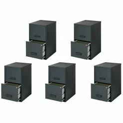 Discount π Home Square Value Pack (Set Of 5) 2 Drawer Letter File Cabinet In Black π
