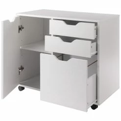 Budget 🌟 Winsome Halifax 2 Section Wooden Mobile Storage File Cabinet In White 😀 -Mobile Sales Store 2258859 11 L