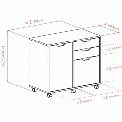 Budget 🌟 Winsome Halifax 2 Section Wooden Mobile Storage File Cabinet In White 😀 -Mobile Sales Store 2258859 18 L