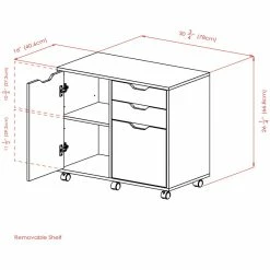 Budget 🌟 Winsome Halifax 2 Section Wooden Mobile Storage File Cabinet In White 😀 -Mobile Sales Store 2258859 19 L