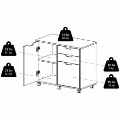 Budget 🌟 Winsome Halifax 2 Section Wooden Mobile Storage File Cabinet In White 😀 -Mobile Sales Store 2258859 20 L