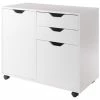 Budget 🌟 Winsome Halifax 2 Section Wooden Mobile Storage File Cabinet In White 😀