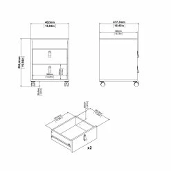Buy 🤩 Pemberly Row Contemporary 2 Drawer 1 Shelf Mobile Cabinet In White 🌟 -Mobile Sales Store 2295455 10 L