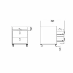 Buy 🤩 Pemberly Row Contemporary 2 Drawer 1 Shelf Mobile Cabinet In White 🌟 -Mobile Sales Store 2295455 11 L