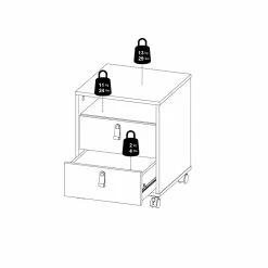 Buy 🤩 Pemberly Row Contemporary 2 Drawer 1 Shelf Mobile Cabinet In White 🌟 -Mobile Sales Store 2295455 12 L