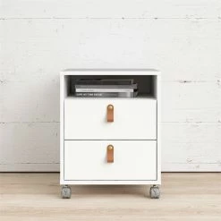 Buy 🤩 Pemberly Row Contemporary 2 Drawer 1 Shelf Mobile Cabinet In White 🌟 -Mobile Sales Store 2295455 8 L