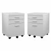 Brand new ⌛ Home Square 3 Drawer Hollow-core Filing Cabinet Set In White (Set Of 2) 😉