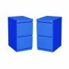 Outlet 🔔 Home Square 2 Piece Deep Metal Mobile Pedestal 2-Drawer File/File Set In Blue 👍