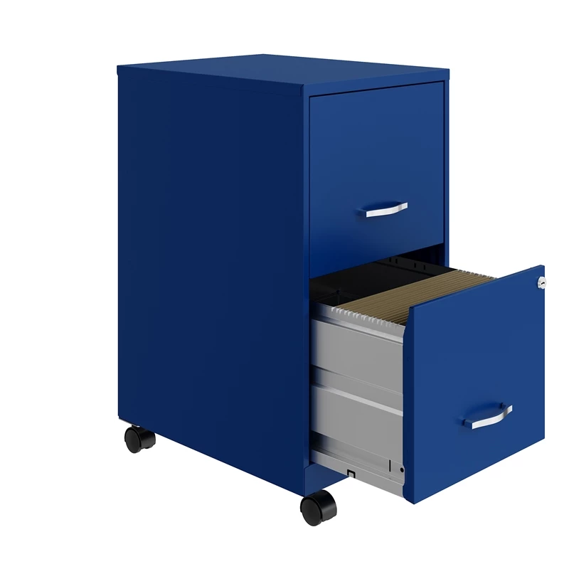 Deals ⌛ Home Square 2 Drawer Metal Mobile Vertical Filing Cabinet Set In Blue (Set Of 2) ✨ 4 Deals ⌛ Home Square 2 Drawer Metal Mobile Vertical Filing Cabinet Set In Blue (Set Of 2) ✨ - Image 4