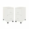 Cheapest ⌛ Home Square 2 Drawer Mobile Filing Cabinet Set In Pearl White (Set Of 2) 🔥