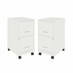 Cheapest β Home Square 2 Drawer Mobile Filing Cabinet Set In Pearl White (Set Of 2) π₯