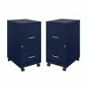 Outlet 🌟 Home Square 2 Drawer Mobile Filing Cabinet Set In Navy (Set Of 2) 🔔
