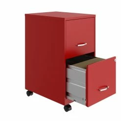 Cheap 🤩 Home Square 2 Drawer Mobile Filing Cabinet Set In Red (Set Of 2) 🔥 -Mobile Sales Store 2381350 3 L