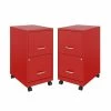 Cheap 🤩 Home Square 2 Drawer Mobile Filing Cabinet Set In Red (Set Of 2) 🔥