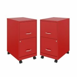 Cheap π€© Home Square 2 Drawer Mobile Filing Cabinet Set In Red (Set Of 2) π₯