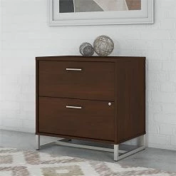 Buy 🛒 Home Square 2 Drawer Lateral Filing Cabinet Set In Century Walnut (Set Of 2) 🛒 -Mobile Sales Store 2382244 7 L