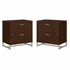 Buy 🛒 Home Square 2 Drawer Lateral Filing Cabinet Set In Century Walnut (Set Of 2) 🛒