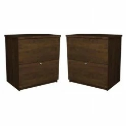 Best deal ✨ Home Square 2 Drawer Lateral Filing Cabinet Set In Chocolate (Set Of 2) 🥰
