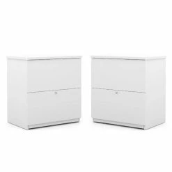 Cheapest 🎉 Home Square 2 Drawer Lateral Filing Cabinet Set In White (Set Of 2) 🤩