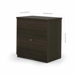 New 🔥 Home Square 2 Drawer Lateral Filing Cabinet Set In Dark Chocolate (Set Of 2) 🎁 -Mobile Sales Store 2382600 2 L