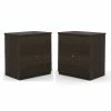 New 🔥 Home Square 2 Drawer Lateral Filing Cabinet Set In Dark Chocolate (Set Of 2) 🎁
