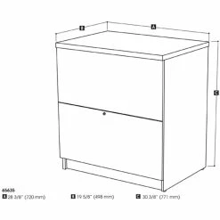 Wholesale 🔔 Home Square 2 Drawer Lateral Filing Cabinet Set In Walnut Gray (Set Of 2) 😍 -Mobile Sales Store 2382603 2 L