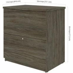 Wholesale 🔔 Home Square 2 Drawer Lateral Filing Cabinet Set In Walnut Gray (Set Of 2) 😍 -Mobile Sales Store 2382603 3 L