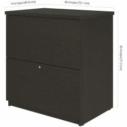 Best deal ❤️ Home Square 2 Drawer Lateral Filing Cabinet Set In Deep Gray (Set Of 2) 😀 -Mobile Sales Store 2382605 3 L