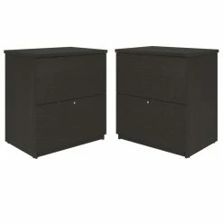 Best deal ❤️ Home Square 2 Drawer Lateral Filing Cabinet Set In Deep Gray (Set Of 2) 😀