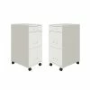 Brand new ⌛ Home Square 3 Drawer Mobile Metal Filing Cabinet Set In Pearl White (Set Of 2) 👏